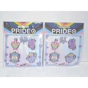 LGBT 2 PACKS Trans Pride Enamel Pin Set Transgender Brooch Transsexual Heart